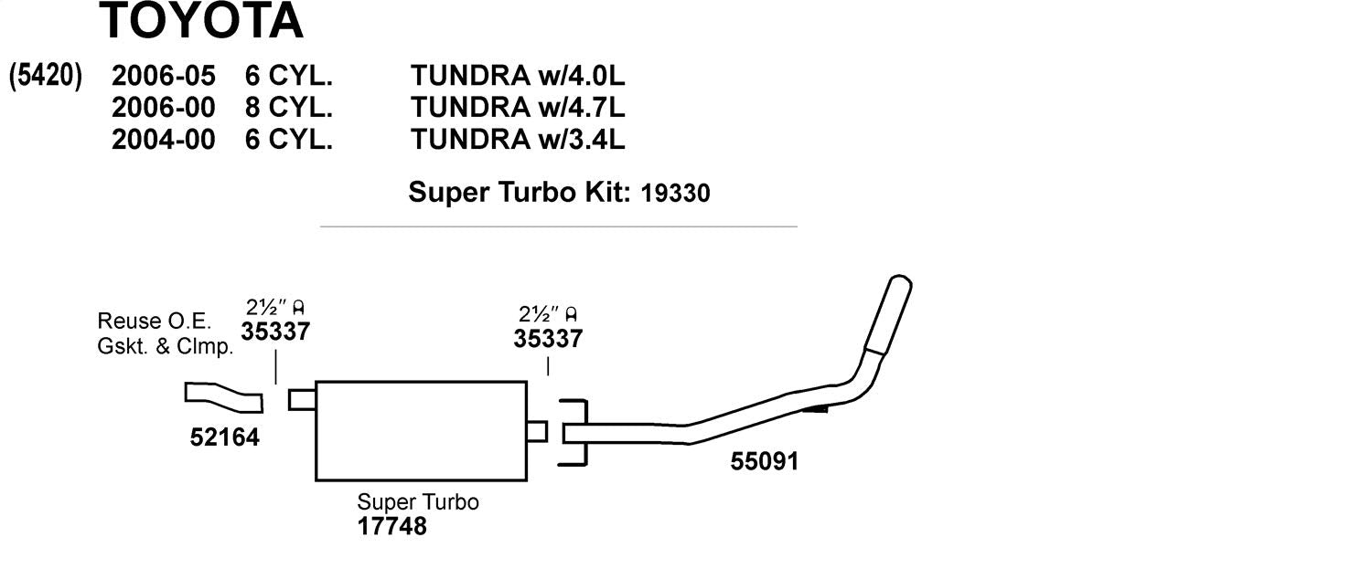 Exhaust Pipe Dynomax 52164 for Toyota Tundra