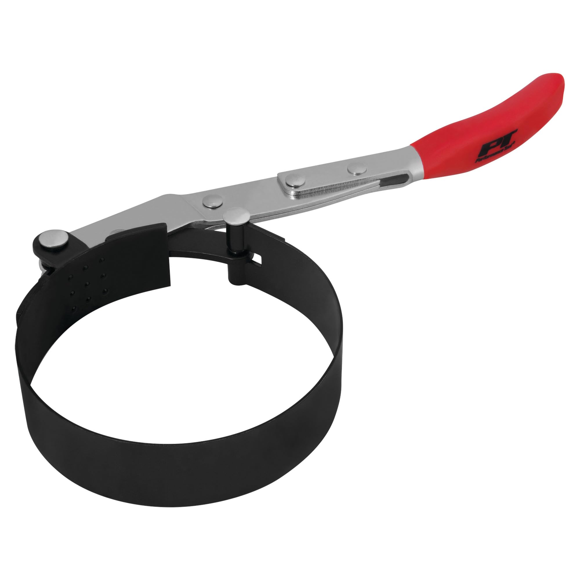 W54123 Performance Tool Oil Filter Wrench, Swivel Handle, Studded Steel Band, 3 in. to 3 3/4 in. (76mm to 95.25mm) Diameter, Black/Red