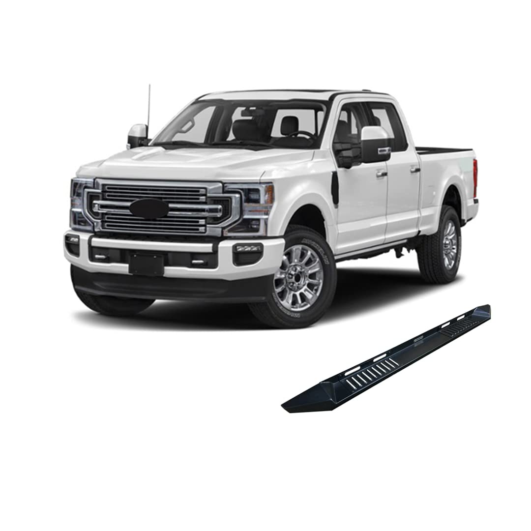 ARMOUR Black Horse Heavy Duty Steel Running Boards Black Compatible with 15-24 Ford F-150|22-24 Ford F-150 Lightning (Excl.22 F150 Lightning EV)|17-24 Ford F-250/F-350/F-450/F-550 Super Duty-AR-FOF291