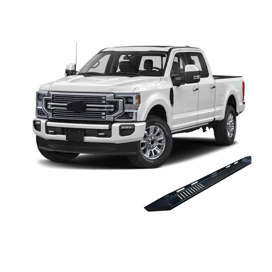 ARMOUR Black Horse Heavy Duty Steel Running Boards Black Compatible with 15-24 Ford F-150|22-24 Ford F-150 Lightning (Excl.22 F150 Lightning EV)|17-24 Ford F-250/F-350/F-450/F-550 Super Duty-AR-FOF291