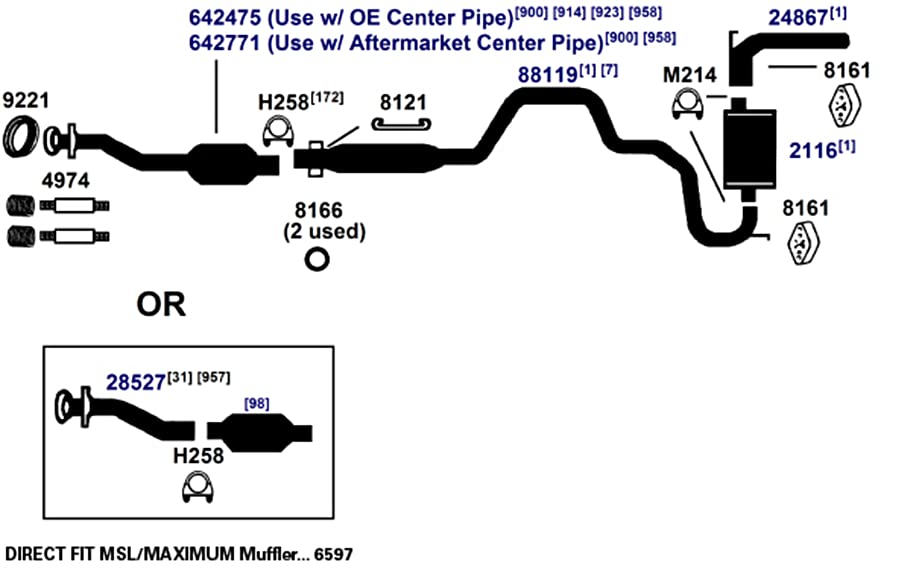 Exhaust Muffler AP Exhaust Products 6597