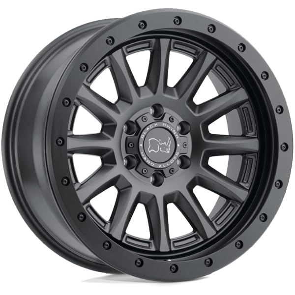 Black Rhino DUGGER Hard Alloys 17X8.5, 6X5.5, 4.04, -18mm GUN BLACK W/ BLACK ROCK GUARD - 1785DGR-86140M12