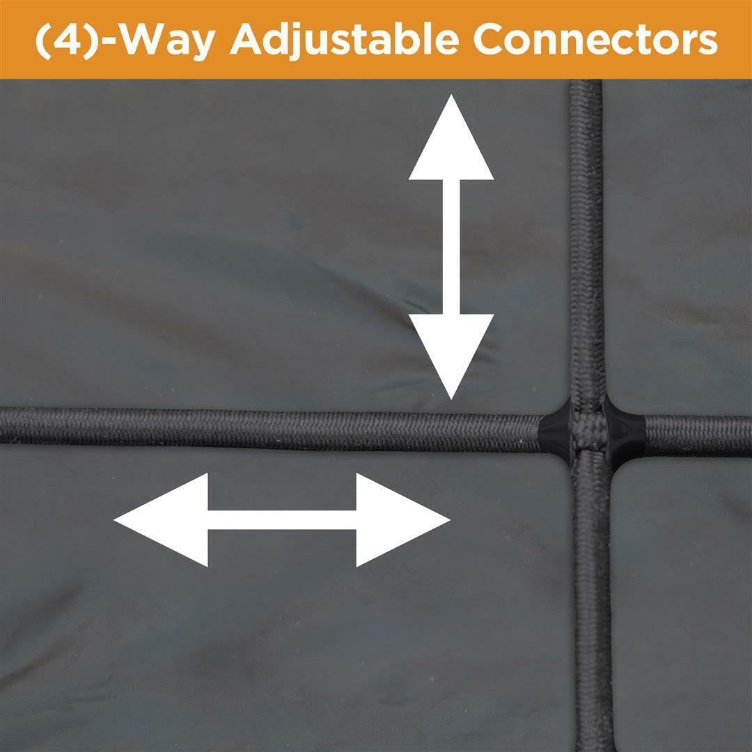 Rightline Gear Truck Bed Weatherproof Cargo Net with Built-in Tarp, 8.8 by 10 Feet