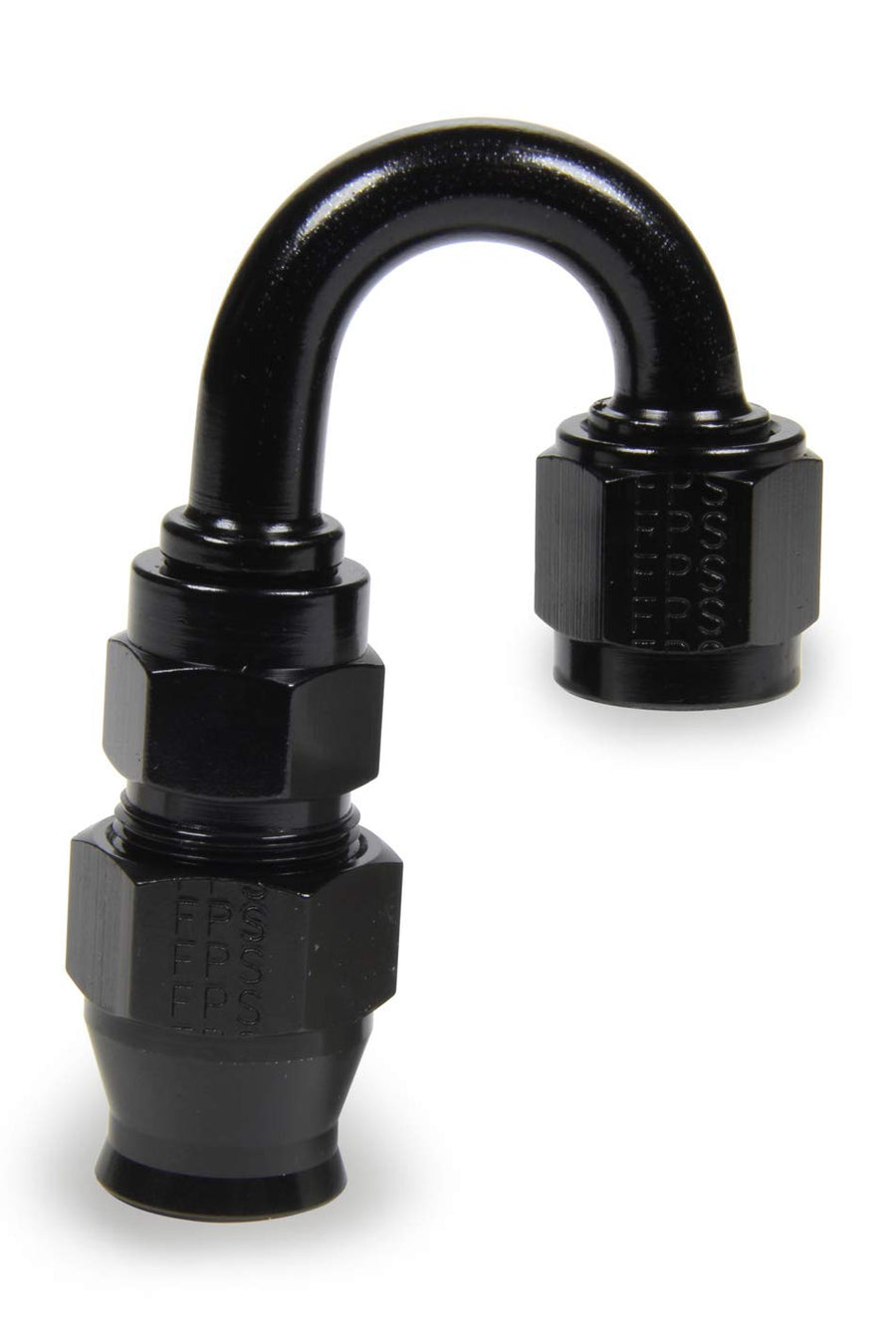 FRAGOLA Race-Rite Fitting, Hose End, PTFE Hose, 180 Degree, 6 an Hose to 6 an Female, Swivel, Aluminum, Black, Each