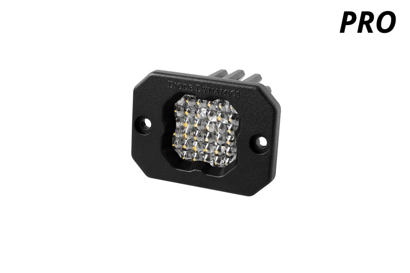 Diode Dynamics SSC1 Pro White LED Pod Flush Mount (one), Flood w/Red Backlight