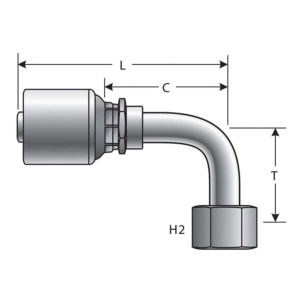 Gates SAE to SAE G25205-0808 Female Pipe NPTF to Female Pipe Swivel NPSM Adapter