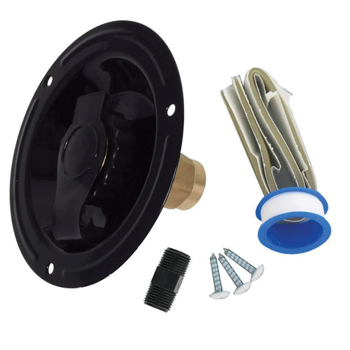 Valterra A01-0178LFVP Water Inlet Recessed - FPT, Black (Carded)