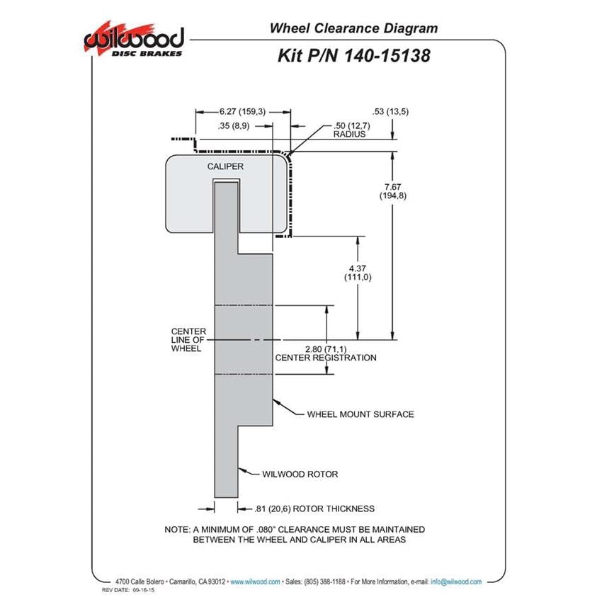 Wilwood 140-15138-DR FFR,REAR,KIT,DPR/MC4,IRS,2015 MUSTANG