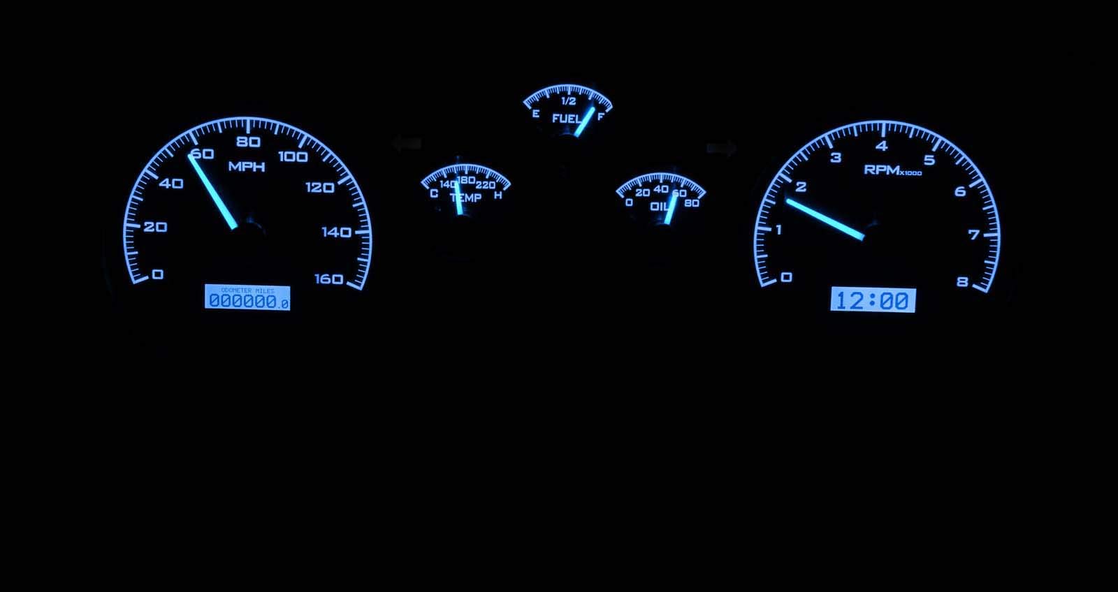 Chevy Camaro VHX System, Carbon Fiber Face - Blue Display 1982-89