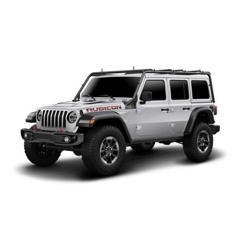 Jeep Wrangler JL Roof Rack Fits 4 Door 2018-2025 Direct Fit Bolt-On Mount 300 lb Capacity Textured Black Powder Coated Steel TrailFX JL012T