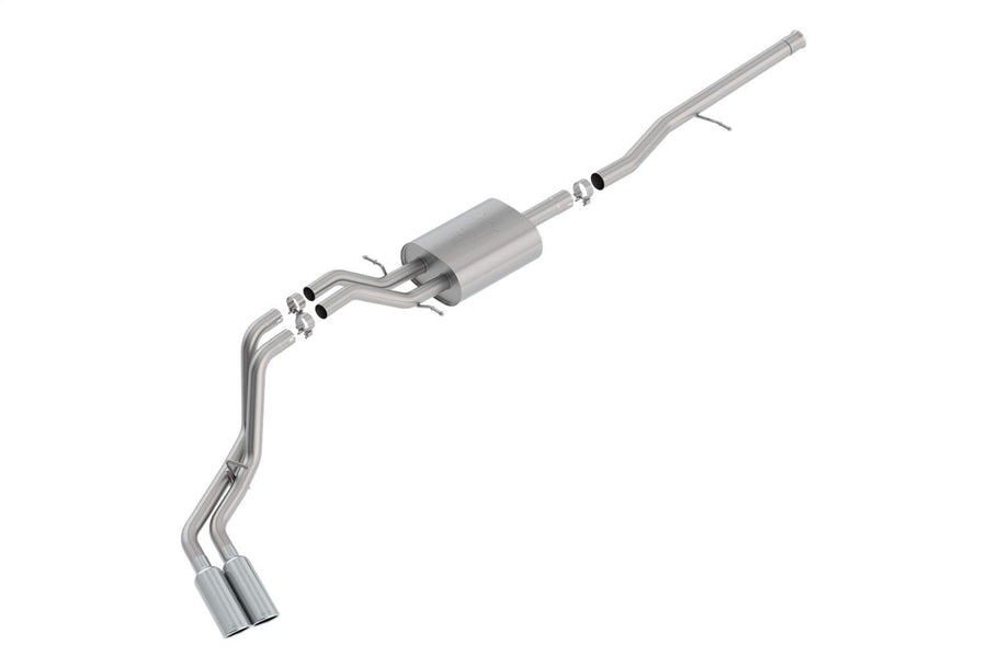ATAK Cat-Back Exhaust System Borla 140797 2.75 in. Into Muffler 2.25 in. Out Incl. Muffler/Hardware/4 in. x 14 in. Single Rolled Angle-Cut Tip Truck Side Exit