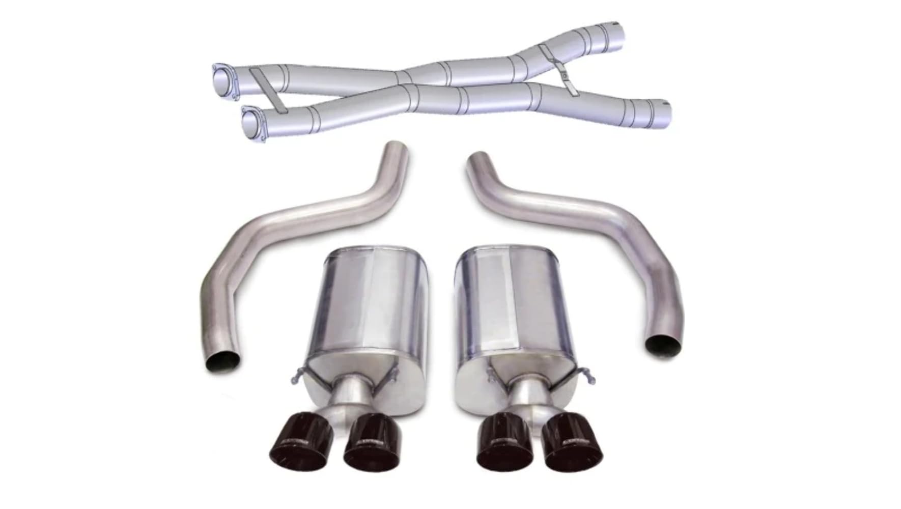 Cat-Back 3.0 IN Twin 4.0 IN Tips (14164CB3) Sport Sound Level | 2012-2013 Corvette C6 Z06 ZR1 Black PVD