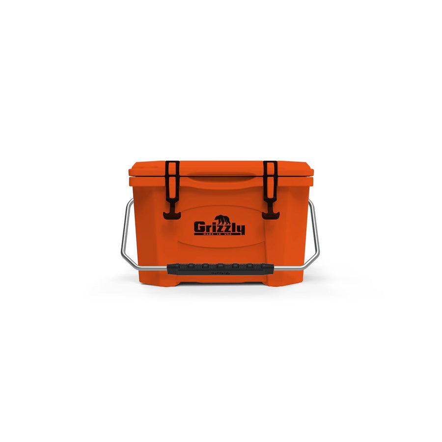 20 Cooler Grizzly | 20 qt Ice Chest Durable Rotomolded Insulated | Made in USA | Warranty for Life | For Beach Boat Camping Fishing Hunting | G20 | Orange