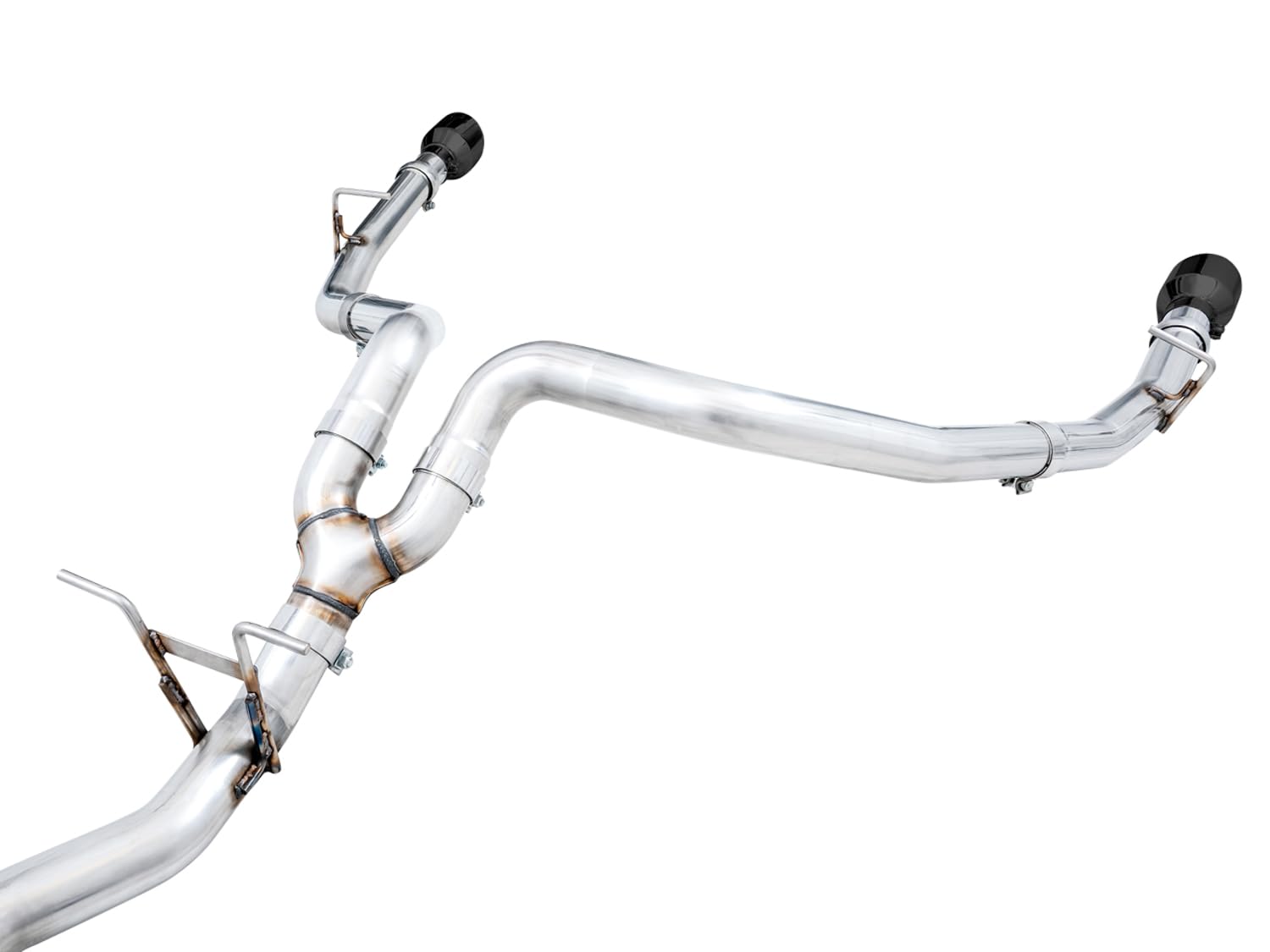 19-21 RAM 1500 AWE Tuning 5.7L (w/Cutouts) 0FG Dual Rear Exit Cat-Back Exhaust - Diamond Black Tips - 3015-33006
