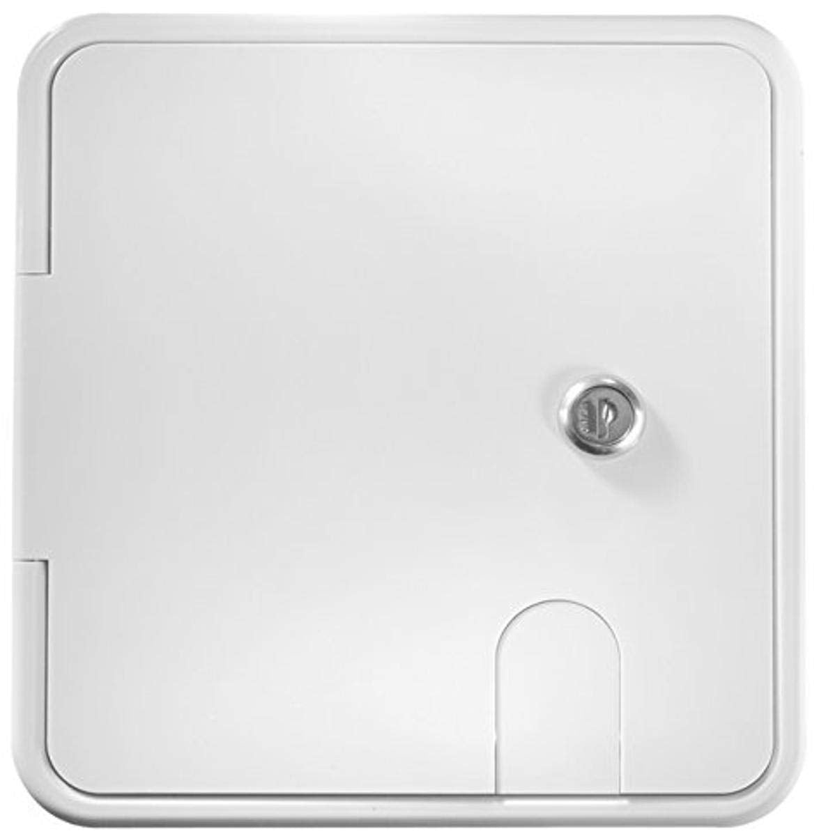 Locking Electrical Cable Hatch RV Designer B152, 8.5 inch x 8 inch x 1.5 inch, Polar White