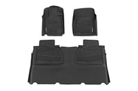Flex-Fit Rough Country All Weather Floor Mats for Toyota Tundra (2014-2021) Double Cab - Non-Slip TPE Rubber Mat, Waterproof, Front & Rear Set