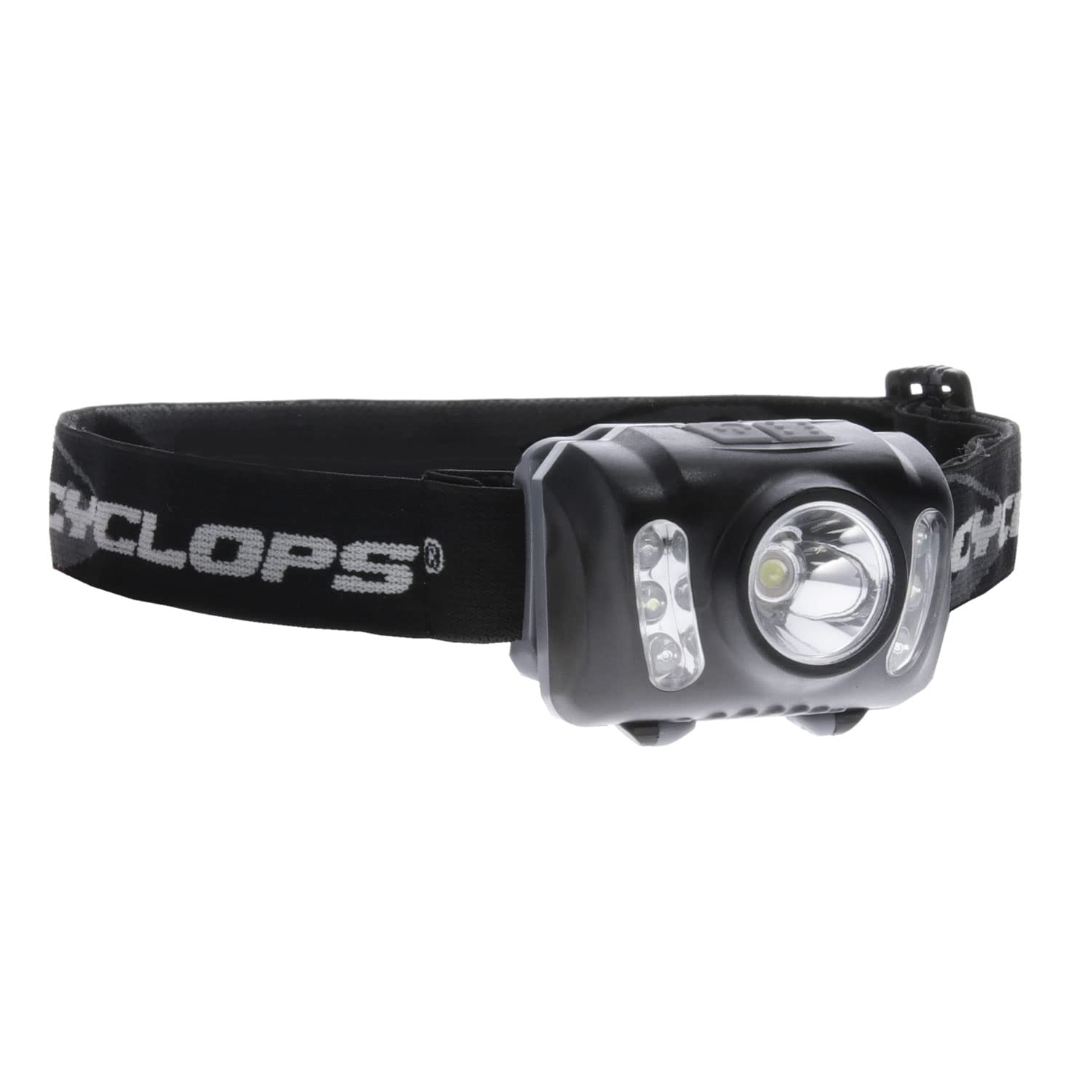 210 Lumen CYCLOPS Headlamp, Tactical Durable Lightweight Compact Adjustable Stretch Headband Bright 3 Color LED Headlight, AAA Batteries Included, Pack of 2