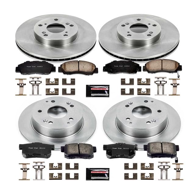 POWERSTOP Autospecialty KOE1042 Front and Rear Replacement Brake Kit-OE Brake Rotors & Ceramic Brake Pads For Honda Accord 1998-2002 [Model Specific]