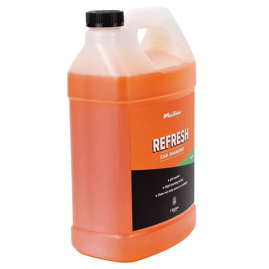 1 Gallon Maxshine Refresh Car Wash Shampoo – pH-Balanced Formula with High Foaming Action – Spot-Free Rinse, Safe on All Painted Surfaces – Ideal for Car Wash & Auto Detailing