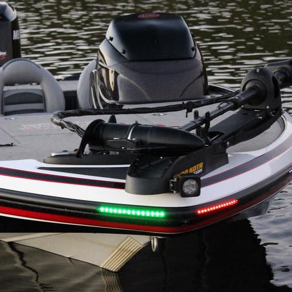 LED Bow Lighting Kit Bluewater - Red and Green LED Strip Lights for Boats - 10-Inch Waterproof Navigation Accent Strips - 15 LEDs per Side - Includes 3M Adhesive and Connectors
