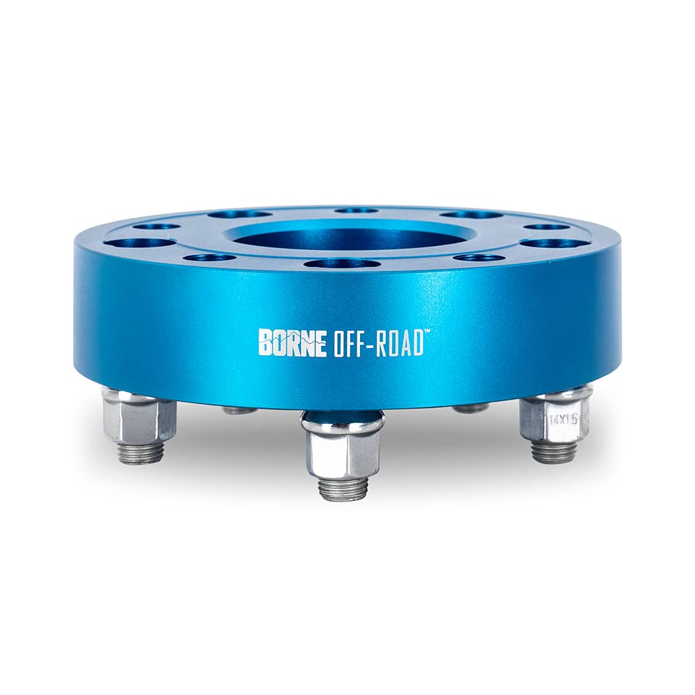 Borne Mishimoto Off-Road Wheel Spacers, 5X127, 1.75 Inch Thick, Compatible with Jeep Wrangler/Gladiator/Grand Cherokee, Blue