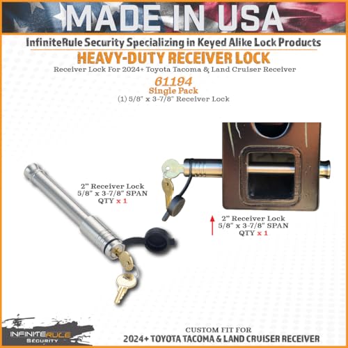Receiver Lock 61194 | Single Pack for 2024+ Toyota Tacoma & Land Cruiser