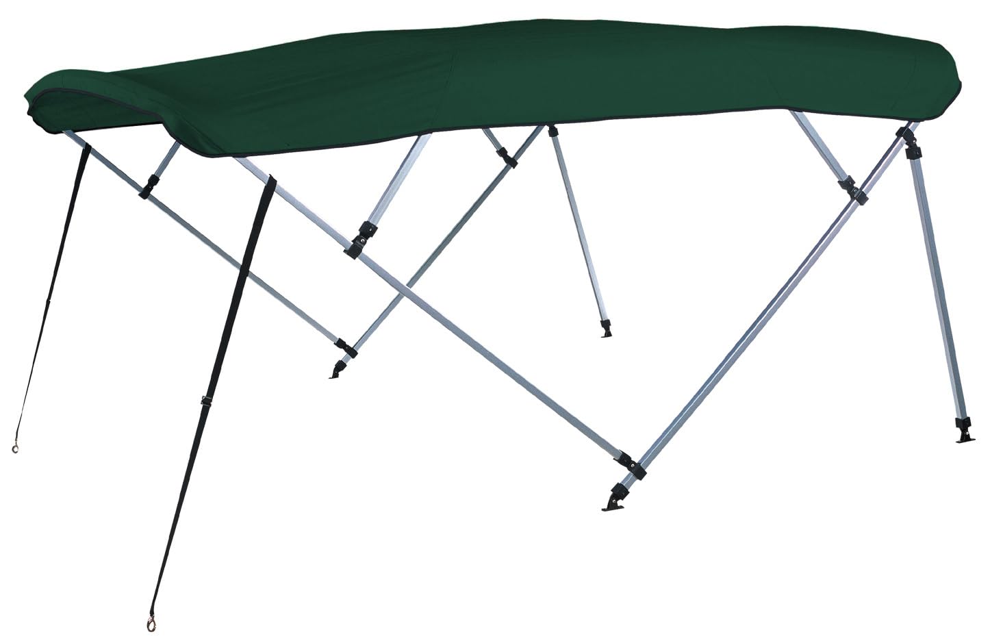 CARVER 8'L 4-Bow SQ Tube Pontoon Bimini Top Kit A(8SQ) - 48" H, Fits 96"-102" W, Forest Green