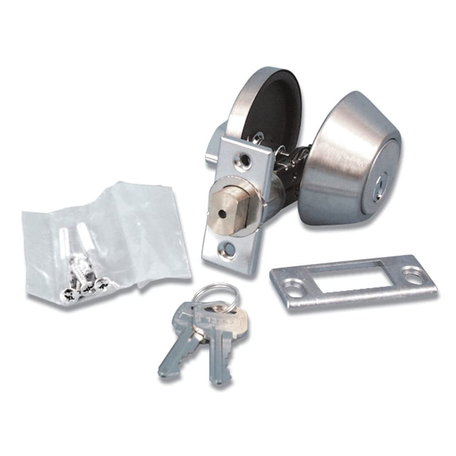 Single Cylinder Valterra L32CS3008 Stainless Steel Deadbolt - 5/8" Latch, Silver