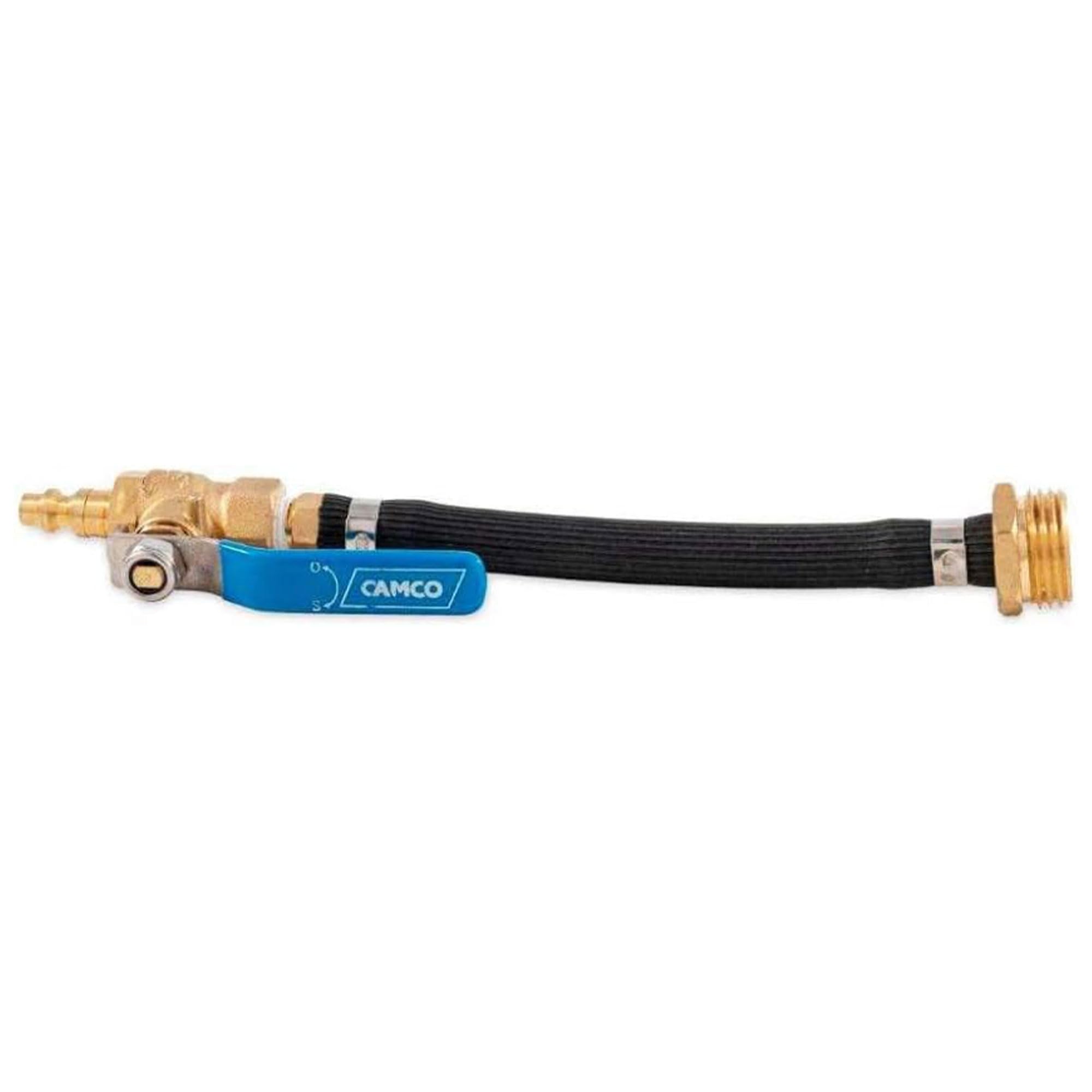 Camco Winterization RV Fresh Water Blow Out Hose with Ball Valve - Easy to Use & Features Double Brass Build - Essential RV Winterizing Tool - for Use with an Air Compressor (36170)