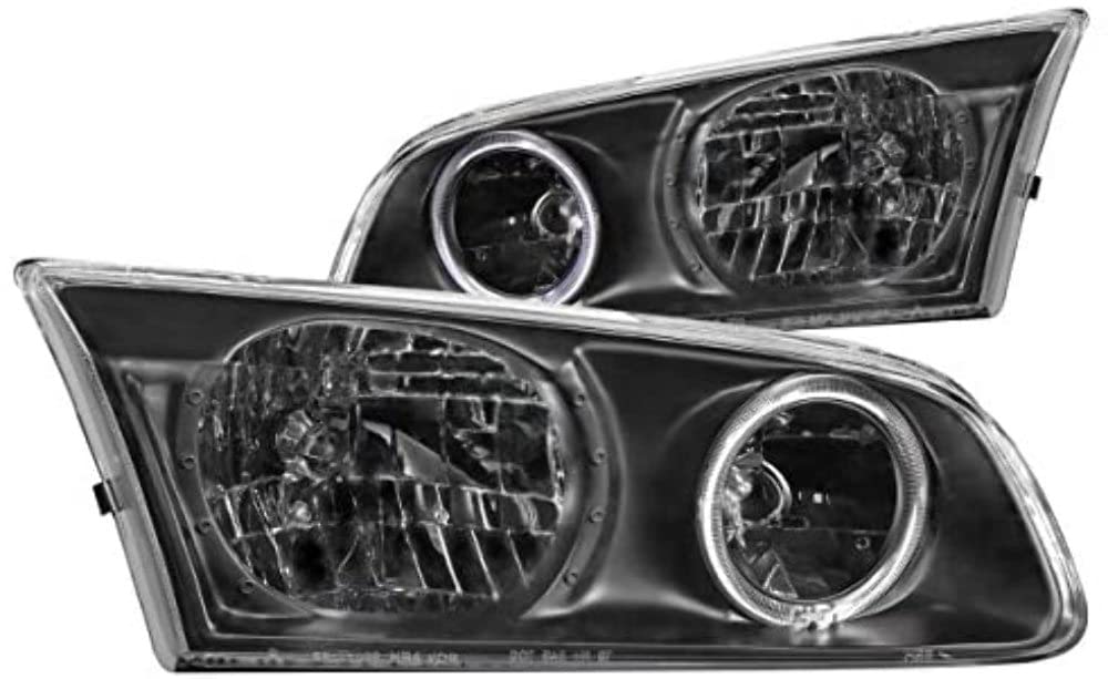 Crystal Headlight Set ANZO USA w/LED Halo-Black 121123