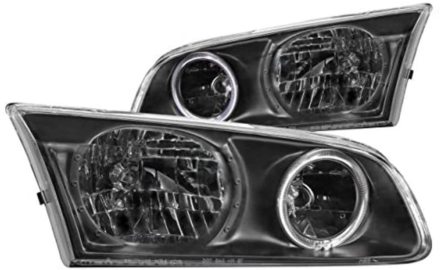 Crystal Headlight Set ANZO USA w/LED Halo-Black 121123