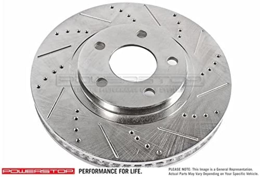 Drilled POWERSTOP Rotor Slotted Rh