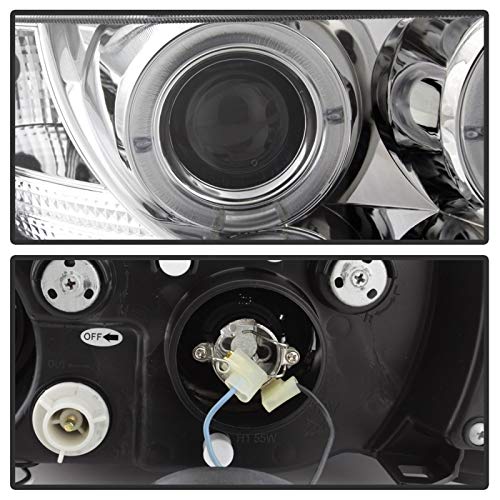 LED Halo Spyder Auto Projector Headlights Chrome/Clear 5009098