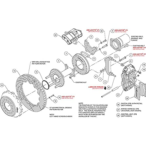 Wilwood Rear EPB/FNSL Kit 12.88in. Big Ford - SRP, Red