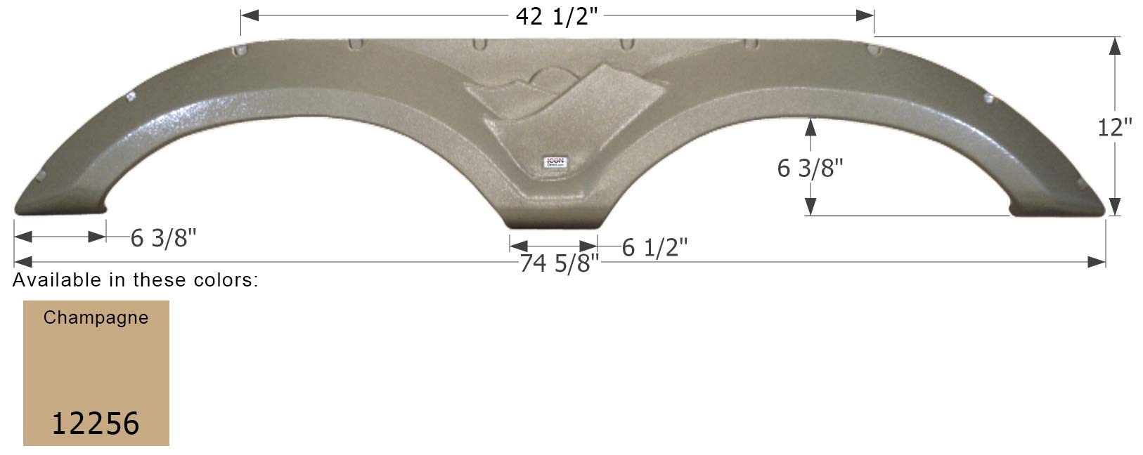 Tandem Axle Fender Skirt ICON 12256 for Keystone - Champagne
