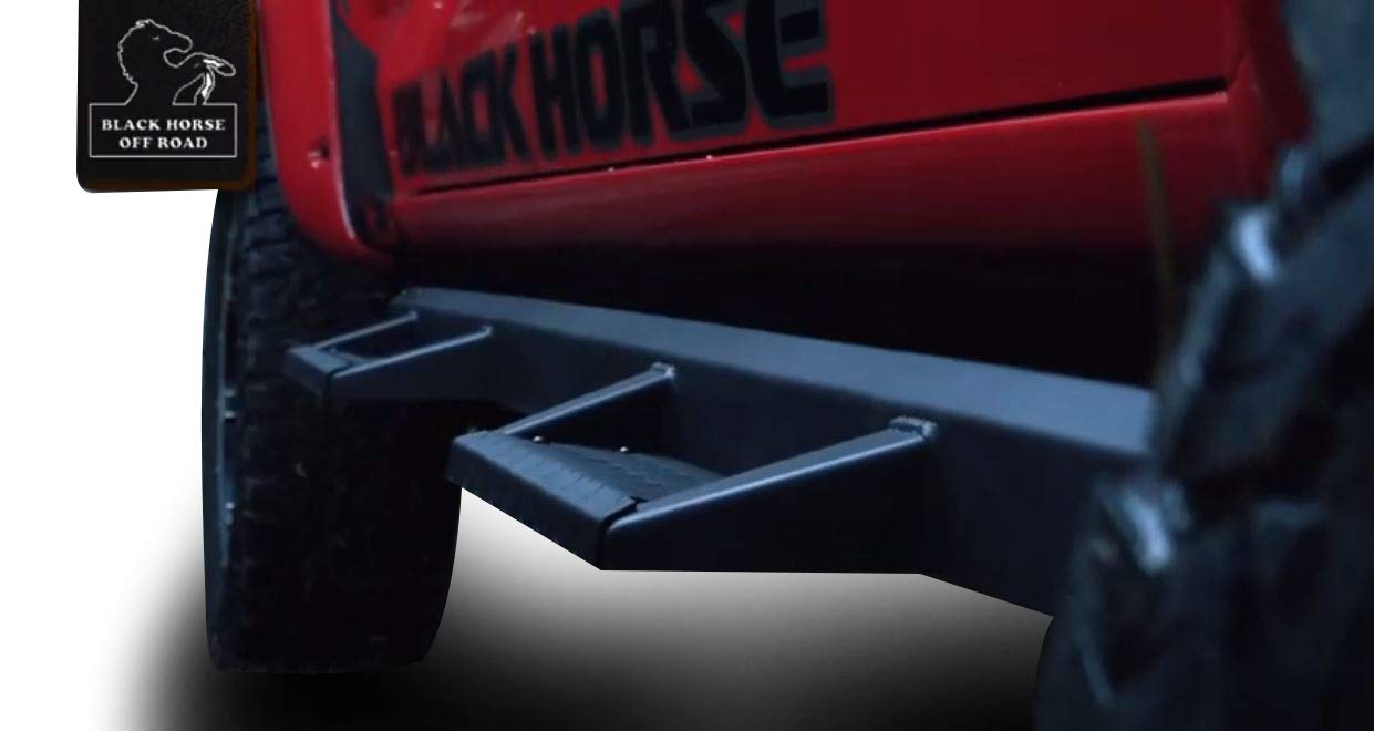 Heavy Duty Black Horse Impact Drop Side Steps Black Compatible with 2015-2025 Chevrolet Colorado|2015-2025 GMC Canyon-IM-GMCACC