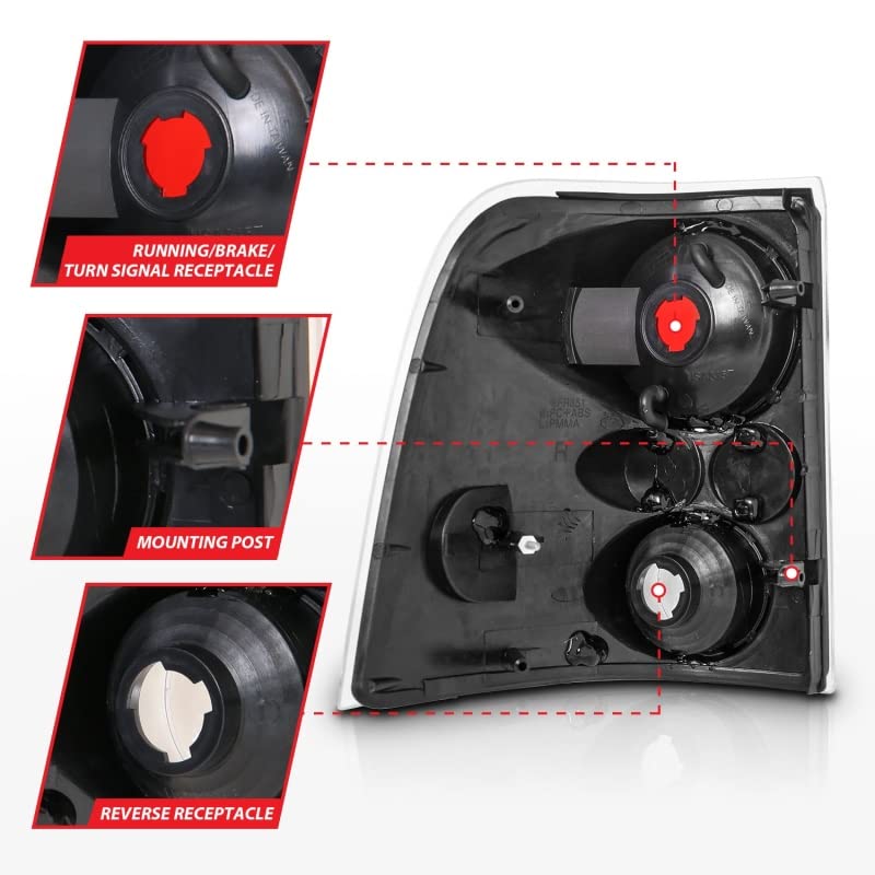 Black Euro Tail Light Set-Clear Lens ANZO USA 211081