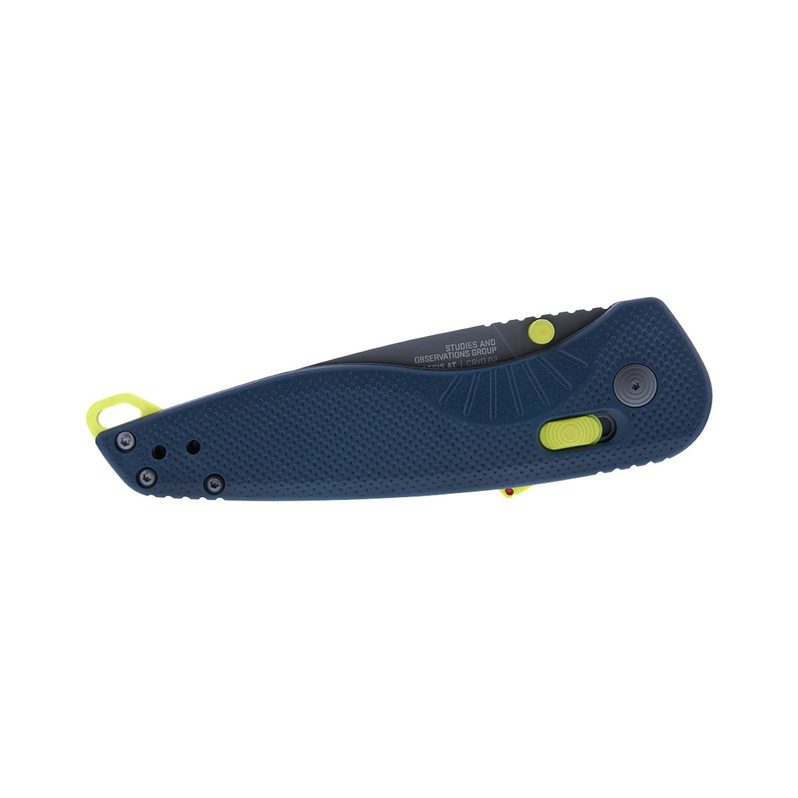 SOG Aegis AT Folding Knives Ambidextrous Outdoor Pocket Easy to Carry | CRYO D2 Stainless Steel Blade | AT-XR Lock, Indigo/Acid