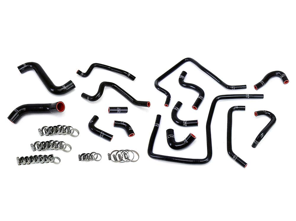 HPS Silicone Black Radiator Heater Ancillary Hoses 15pcs Complete Kit Coolant 57-1812-BLK