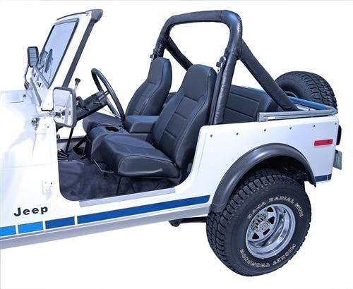 Rampage Products Cover Kit & Roll Bar Pad for Jeep Wrangler/CJ | Black, Vinyl | 768701 | Fits 1978-1983 Jeep CJ5 / 1978-1986 Jeep CJ7 / 1987-1991 Wrangler YJ