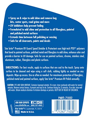 Premium RV Guard STAR BRITE Detailer & Protectant Spray – Cleans, Shines & Protects with Protective Polymers - 32 OZ (071032)