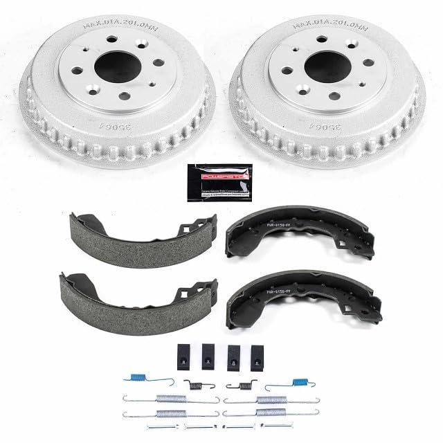 Power Stop KOE15372DK Rear Replacement Brake Kit-OE Brake Drums & Ceramic Brake Pads For Kia Sephia 1994-2001, Kia Spectra 2001-2004 [Model Specific]
