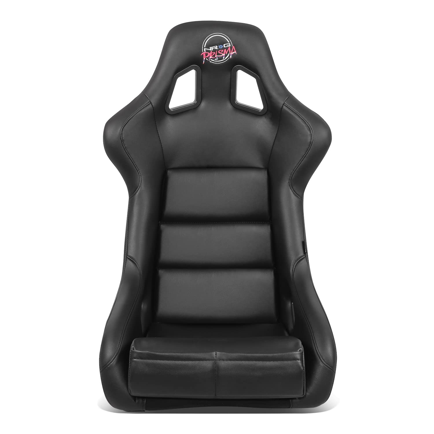 Bucket Racing Seat NRG Innovations FRP-302BK-V Double Layer FRP Black Vinyl Wrapped Mixed-density Foam 5 Point Harness Compatibility