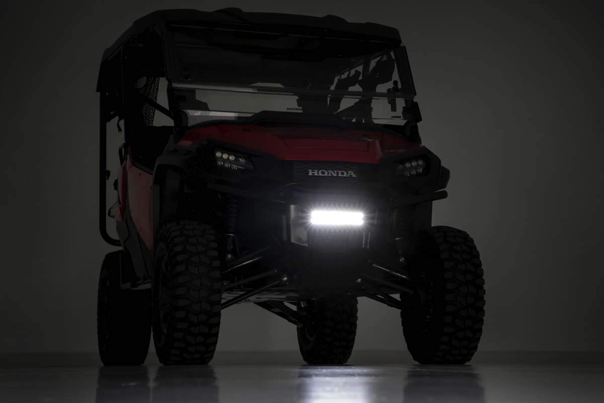 10" LED Light Bar Rough Country Bumper Kit for Honda Pioneer 1000-10-in LED Bar, Spot Lens