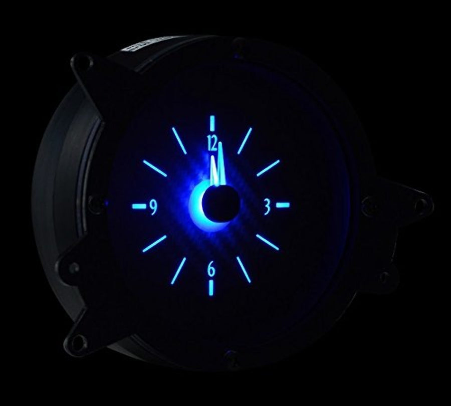 Dakota Digital VLC-69F-MUS-C-B Analog Clock Gauge Compatible with 1969 70 Ford Mustang for VHX gauges Carbon Fiber Blue Backlighting
