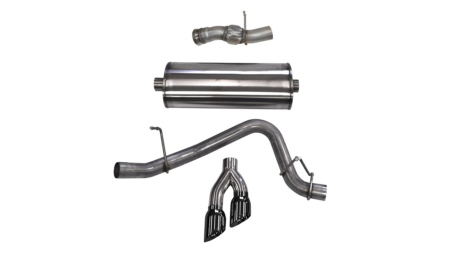 Corsa Cat Back Exhaust 14826BLK (Single Side Exit with Black Twin Pro Series Tips), 1 Pack