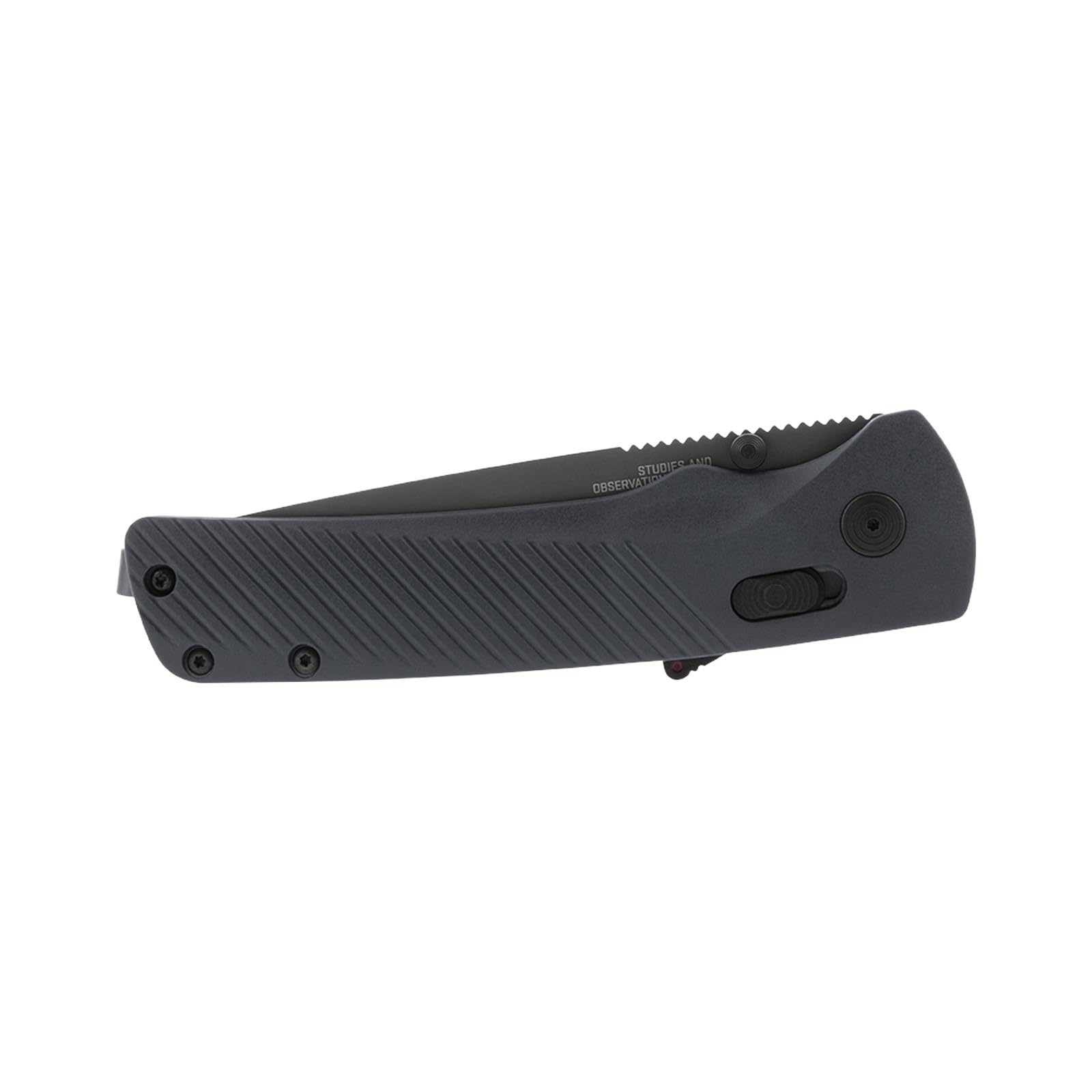 SOG Flash AT Ambidextrous Daily Carry Straight Pocket Folding Knife| Ergonomic Handle & Deep-Carry Clip | D2 Steel Blade, Urban Grey
