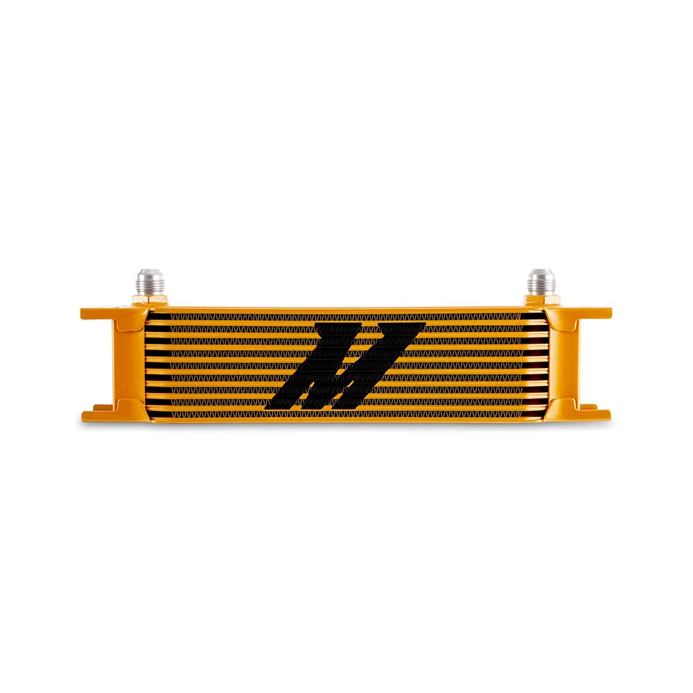 Mishimoto Universal 10-Row Oil Cooler, 8AN, Gold MMOC-10-8GD
