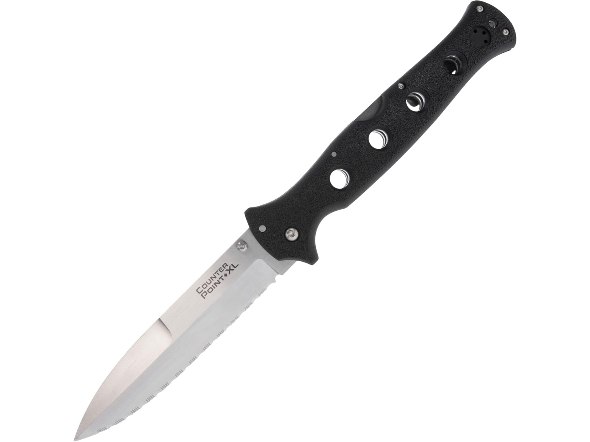 COLD STEEL 6" Counter Point XL AUS10A Serrated Edge Blade 7.125" Griv-Ex Handle Tactical Narrow Blade Folding Knife w/Tri-Ad Lock