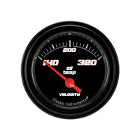 Velocity Black Classic Instruments 2-1/8" Oil Temperature Gauge VS28BBLF